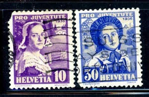 Switzerland Scott # B82, B84 - Used - Nice Centering - CV=$41.15      (18-C186) - Picture 1 of 1