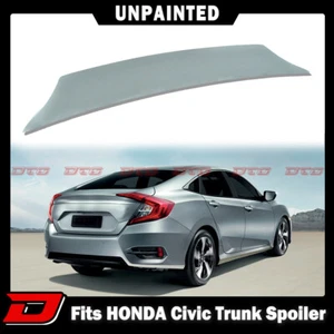 UnPaint Fit For HONDA Civic 10th 4D Sedan V Style Rear Trunk Spoiler 2020 LX DX - Picture 1 of 5