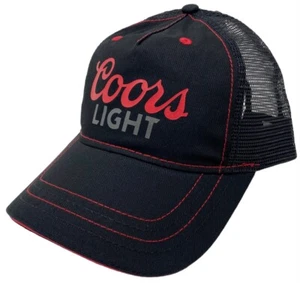 Coors Light Beer Men's Officially Licensed Black Red Trim Trucker Hat Cap - Picture 1 of 4