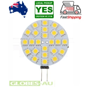12V LED G4 WARM WHITE DISC LIGHT GLOBE 24 SMD 5050 12VDC Jayco Caravan Auto - Picture 1 of 4