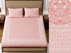 180 TC Cotton Super King Size Bedsheets with 2 Pillow Covers, Peach