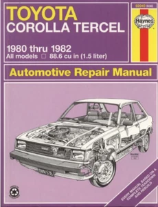 Manual Toyota Corolla Tercel 1980-1982 Haynes Workshop - Foto 1 di 5