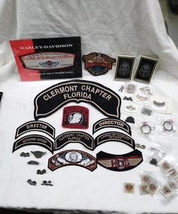 Estate Collection Of Harley Davidson Patches, Pins And Specialty Pins - Picture 1 of 8