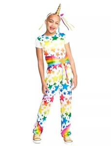 Rainbow Stars Unicorn Costume Halloween Costume Jumpsuit &Headpiece Medium 8 - Picture 1 of 3