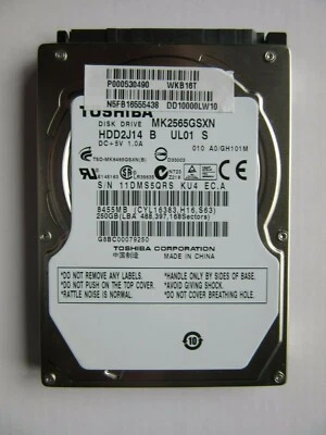 Toshiba 250GB SATA 2.5" HDD PCB BOARD MK2565GSX G002706A HDD2J14 010 A0/GH101M - Image 1 of 4