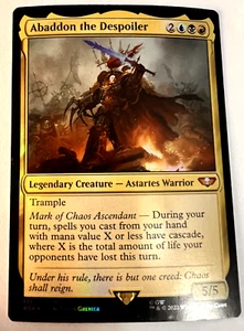 MTG Abaddon the Despoiler Universes Beyond: Warhammer 40,000 Foil NM - Picture 1 of 2
