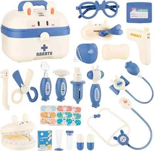 Pretend Play Educational Doctor Toy Set Medical Kit w Toy Stethoscope & More NEW - Picture 1 of 9
