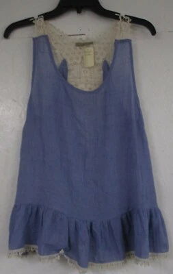 Child Girl Size M NEW w/ Tags Dress Urban Day Blue + White Lace Open Neck - Image 1 of 4