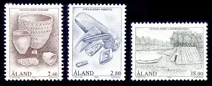 Aland 1994  First Settlers, Pots, Tools, Canoe, (engraved by Slania), MNH / UNM - Picture 1 of 1