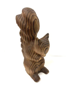 Vintage California Redwood FOLK ART CARVED WOOD SQUIRREL FIGURINE -COUNTRY DECOR - Picture 1 of 11
