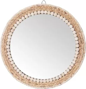SWTHONY 15 Inch Boho Round Hanging Wall Mirror Decorative Rattan Circle Mirrors - Picture 1 of 7