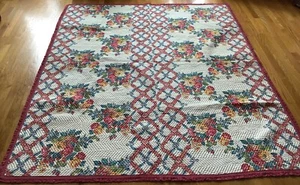 Columbia-Ideal Steppdecke 70x81 Blumen Schleifen Romantisch Landhaus Vintage Quilt - Bild 1 von 7