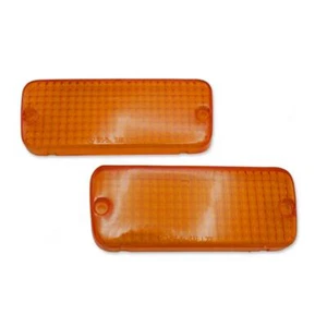 Pair Orange Front Bumper Light Lens For Toyota RN30 Hilux Pickup 1979 - 1983 - Picture 1 of 8