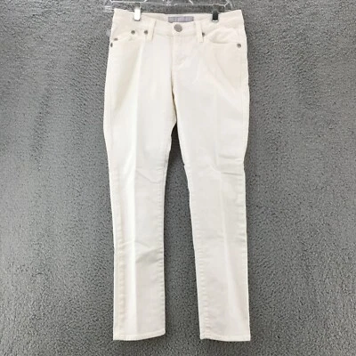 Rock & Republic Skinny Ankle Pants Womens 2 White Mid Rise Zip Fly 5 Pockets - Image 1 of 4