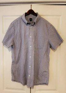 The Gap Herren Gr. XL blau-weiß kariertes Stern Kurzarm Button-Down Hemd - Bild 1 von 6