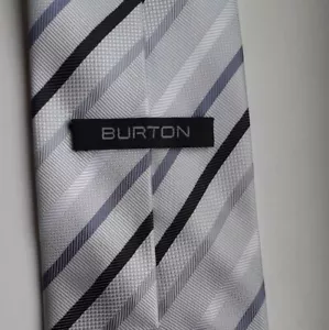 Vintage Old Retro Style 1980s Yuppie Smart Tie silver grey original  - Picture 1 of 12