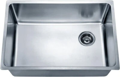 Dawn DSU2517 Undermount Single Bowl Sink Rear Corner Drain, Polished Satin 30" - Image 1 of 2