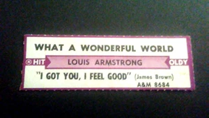 JUKEBOX STRIP (1) LOUIS ARMSTRONG What A Wonderful World/I Got You..Goo 45 L@@K! - Picture 1 of 1