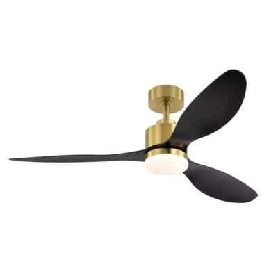Breezary Sawyer 52 in. LED Indoor Gold Ceiling Fan w Light and Remote 30007-GD - Image 1 of 4