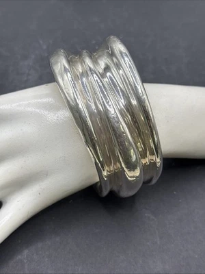 ❤️ Израиль серебро широкий манжеты 1 1/2» браслет. 76,3 грамма 8 дюймов - Изображение 1 из 4