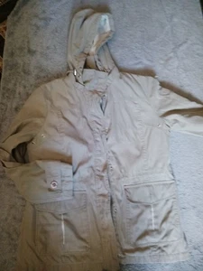Womens L Classic Elements Snap Zip Tan Removable Hoody Warm Jacket Lined - Picture 1 of 10