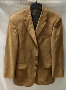 Andrew Fezza Mens Brown Long Sleeve Notch Lapel Two-Button Blazer Size 42R - Picture 1 of 6