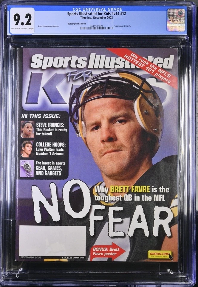 BRETT FAVOR RARO DEPORTES ILUSTRADO PARA NIÑOS SI CUBIERTA EMPAQUETADORES CGC 9.2 Foto 1 de 3
