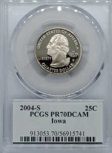 2004 S 25C Clad Iowa Quarter PCGS PR70DCAM #741 Transparent Pricing - Picture 1 of 2