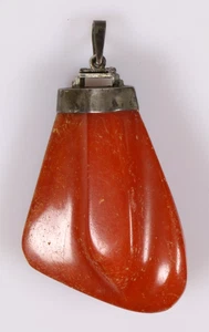 Antiker Butterscotch Bernstein Scharivari Anhänger Silber 19. Jh. amber pendant - Bild 1 von 10