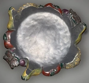 Vintage 2004 Orion’s Resin Pedestal Stand With A Fruit And Leaf Design - Picture 1 of 6