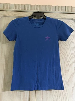 Guy Harvey Womens Shirt Small Blue & Pink Graphic Tee Fish Island Top Sailfish - Image 1 of 4