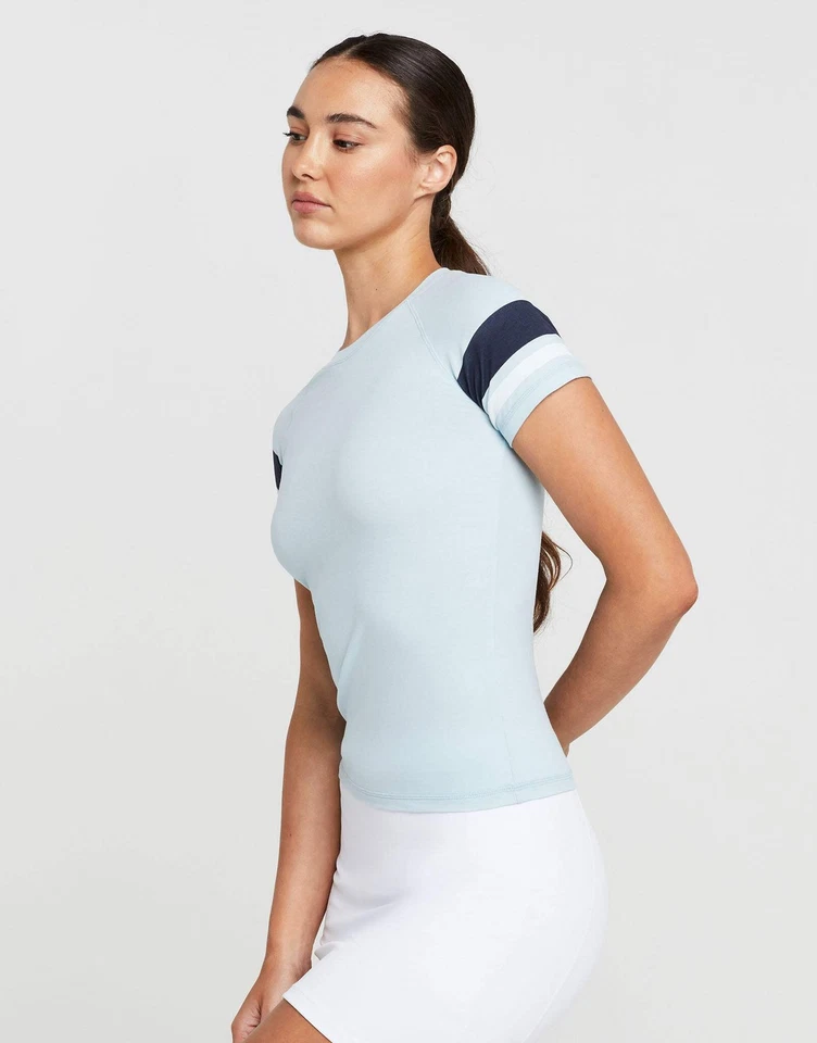 Womens Classic Activewear T-Shirt Soft Slim Fit Workout Tee Lilybod Willow Blue - image 1 of 4