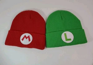 Super Mario Brothers - Mario and Luigi Set of 2 Cuff Beanies Multi-Color - Picture 1 of 6