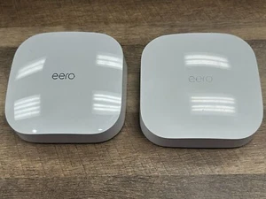 EERO Pro 6 Tri-Band Mesh Wi-Fi 6 Router - White (K010001) Set of 2 - Picture 1 of 8