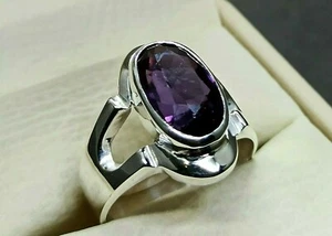 Oval Cut 5 Ct Alexandrite Sterling Silver 925 Handmade Alexandrite Women Ring - Picture 1 of 12