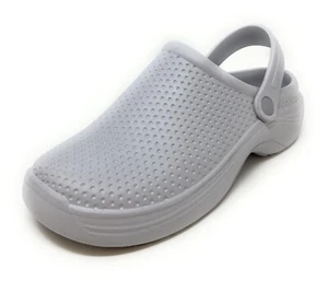 JEFFRICO Clogs for Women Nurse Shoes Garden Clogs Slip On Gray Honeycomb Clogs - Picture 1 of 6