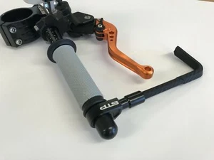 STP Tek2 Bar Mount Brake Lever Guard Motorcycle Motorbike Race Track BSB Blk - Picture 1 of 12