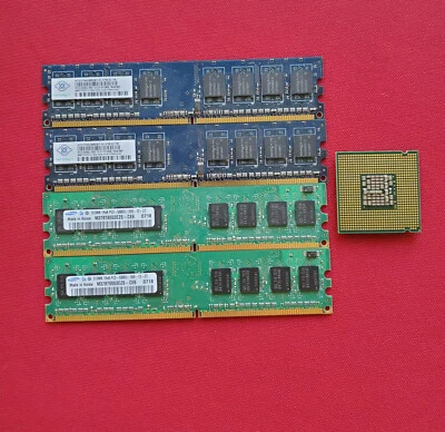 512 MB Ram x (4) DDR2 PC2-5300U & INTEL Pentium D CPU 3.0 ghz 925 Combo - Image 1 of 4