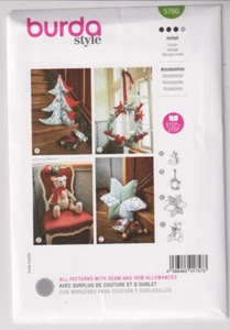 5760 BURDA - CHRISTMAS: TREE WREATH BEAR & STAR Pillow - Picture 1 of 2