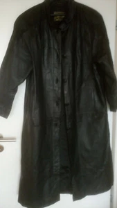DAMEN MANTEL AUS ECHTEN LEDER MIT FUTTER SCHWARZ GR. 46  Länge  ca.122cm LO36/59 - Bild 1 von 12