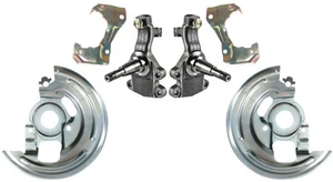 NEW DISC BRAKE 2" DROP SPINDLES,BRACKETS,DUST SHIELDS,64-74 GM,STEERING KNUCKLES - Picture 1 of 4