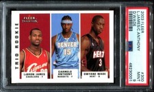 2003 Fleer Tradition Lebron James #300 Dwyane Wade Carmelo Anthony RC PSA 9