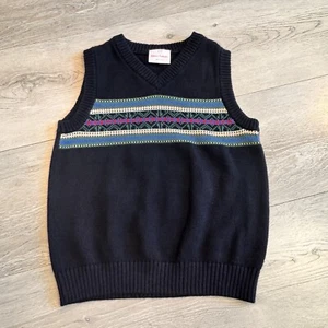 Hanna Andersson Sweater Vest Boys Size 6-7 (120cm) Fair Isle Top Holiday - Picture 1 of 5