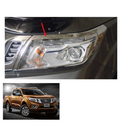 Cubierta de luz de faro cromada izquierda derecha Nissan NP300 Navara Frontier ajuste 2015-2017 Foto 1 de 3