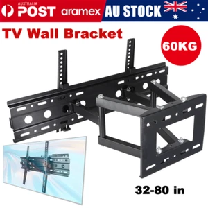 TV Wall Mount Bracket Swivel Tilt Full Motion 32 40 43 50 55 60 65 75 80 inch - Picture 1 of 7