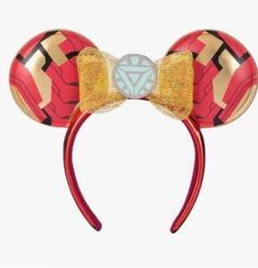 2024 Disney Parks Marvel Iron Man Mickey Minnie Mouse Ears Headband NEW - Picture 1 of 3