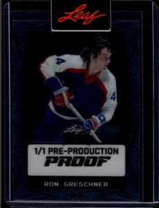 2024 Foglia Metallo Hockey Leggende Proof 1/1 Ron Greschner - Foto 1 di 2