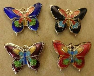 Cloisonne Emaille Schmetterling Perlen Anhänger Charms mischen Sie Ihre Farben wie Sie möchten - Bild 1 von 8