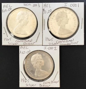 Lot 3 kanadische Silberdollar 1965 - Bild 1 von 8