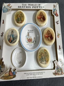 Vintage Beatrix Potter Soap Dish & 5 Soap Set Jemima Puddleduck - Picture 1 of 6
